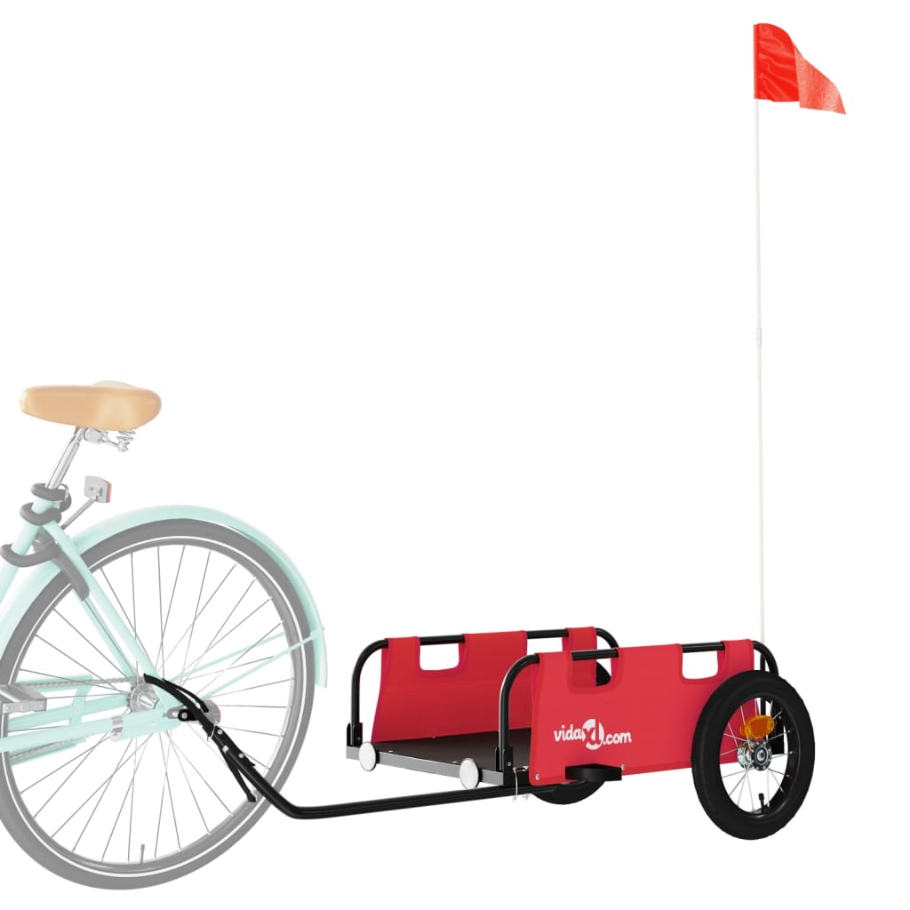 Vidaxl Bicycle Trailer Tessuto di Oxford e Red di ferro