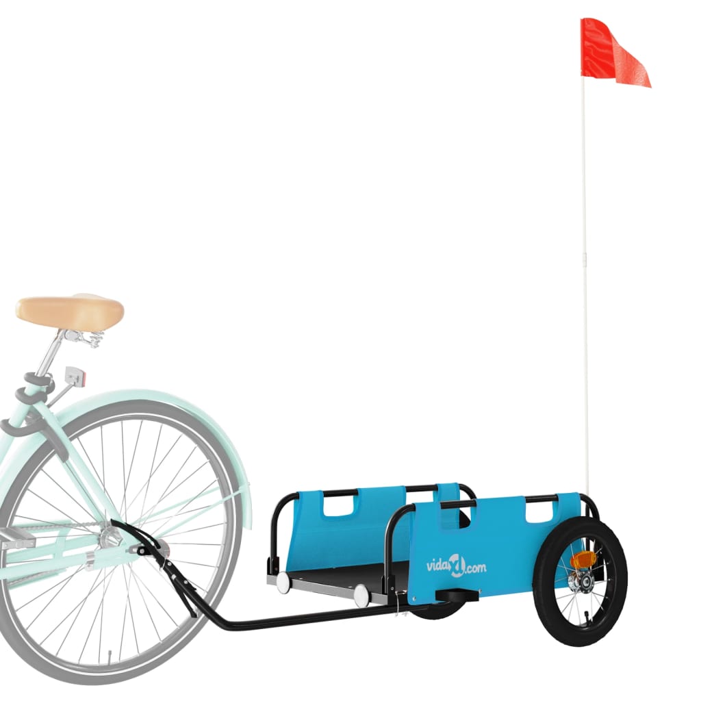 Vidaxl Bicycle Trailer Oxford Fabric et Bleu en fer