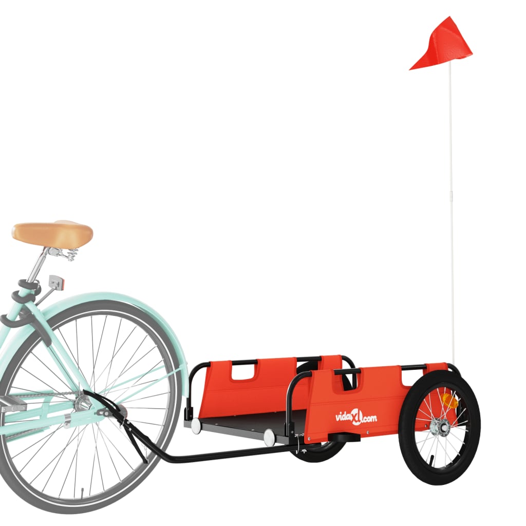 Vidaxl Bicycle Trailer Oxford Fabric and Iron Orange