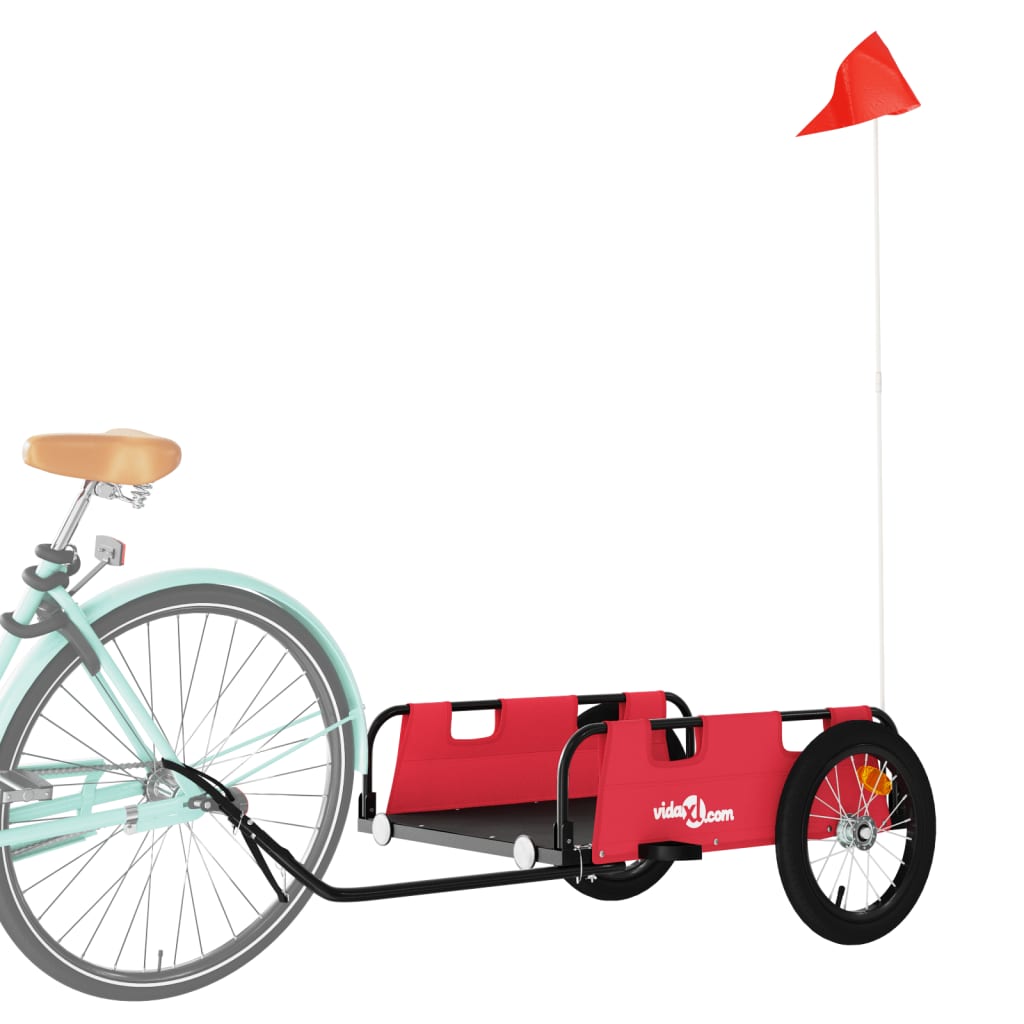 Vidaxl Bicycle Trailer Tessuto di Oxford e Red di ferro