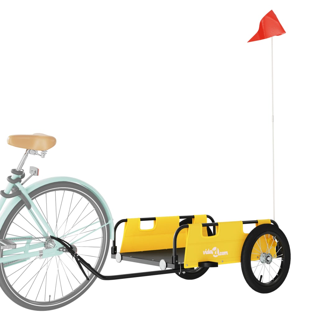 Vidaxl bicycle trailer Oxford fabric and iron yellow