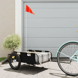 Vidaxl fietstrailer oxford stof en ijzer zwart
