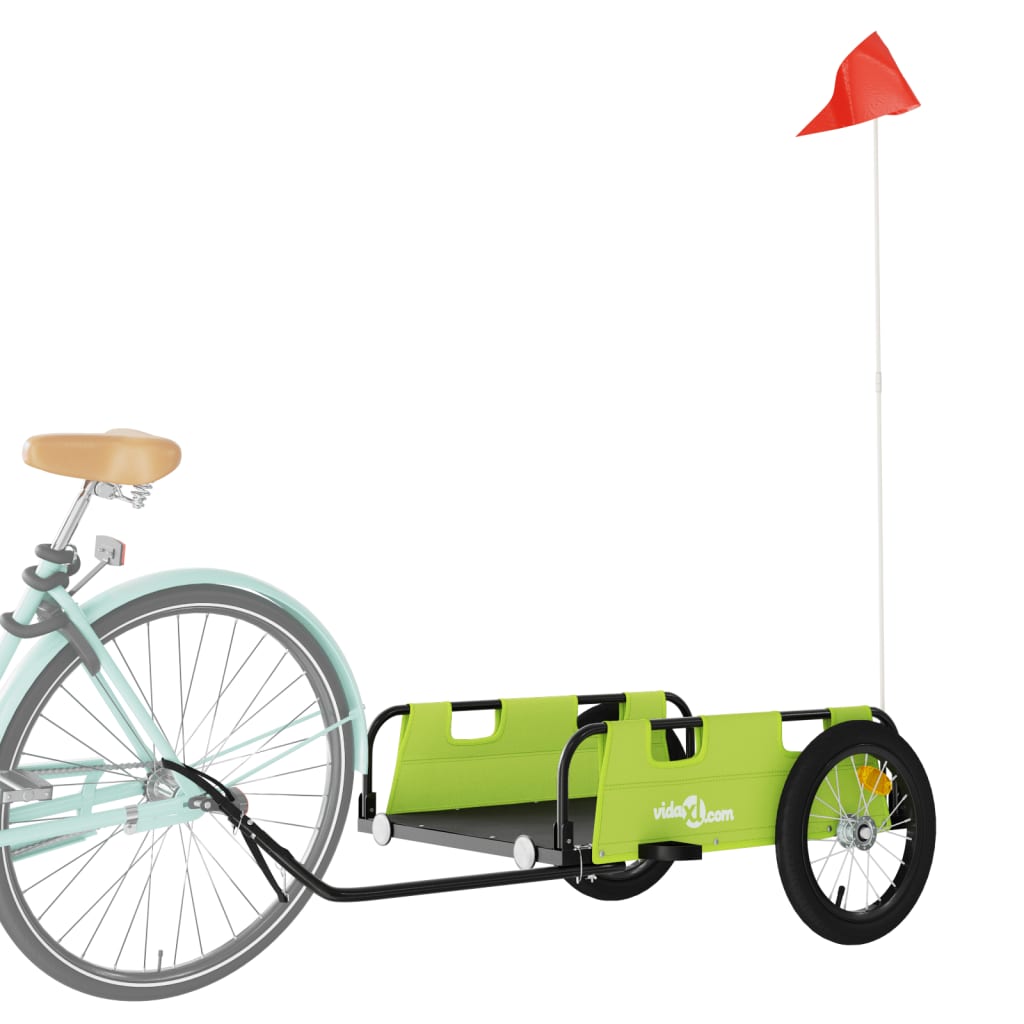 Vidaxl Bicycle Trailer Tessuto Oxford e Green di ferro