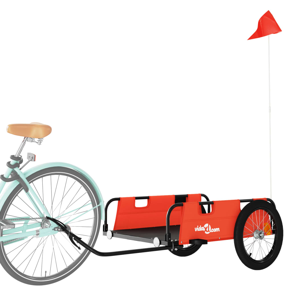 Vidaxl Bicycle Trailer Oxford Fabric and Iron Orange