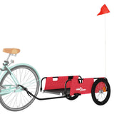 Vidaxl Bicycle Trailer Oxford stof og jernrød