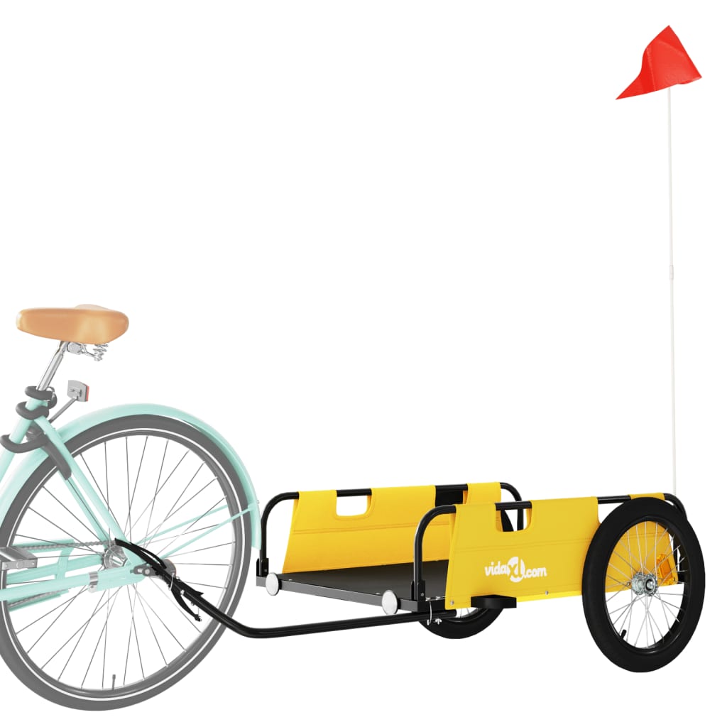 Vidaxl bicycle trailer Oxford fabric and iron yellow