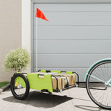 Vidaxl Bicycle Trailer Tessuto Oxford e Green di ferro