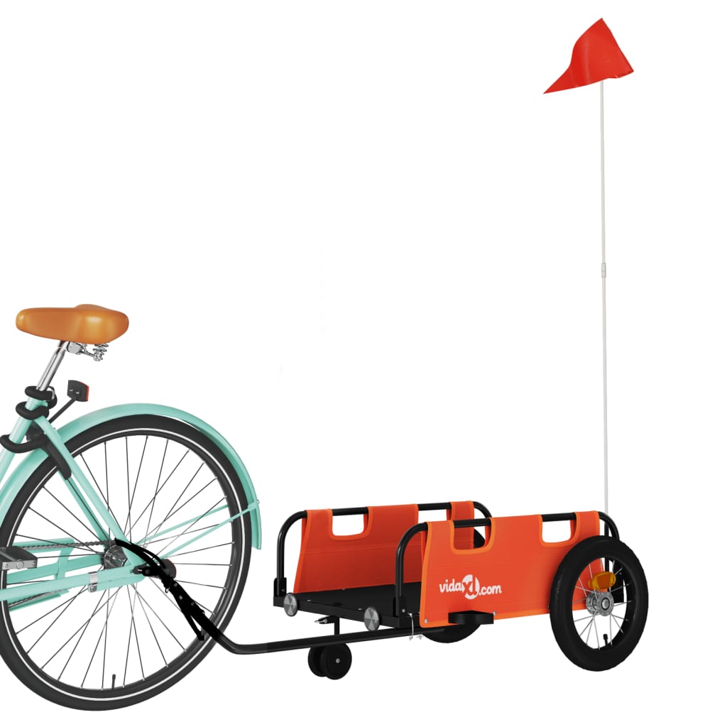 Vidaxl Bicycle Trailer Oxford Stof og Iron Orange