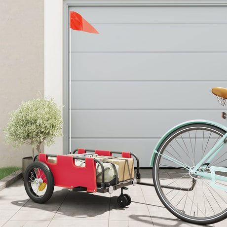 Vidaxl fietstrailer oxford stof en ijzer rood