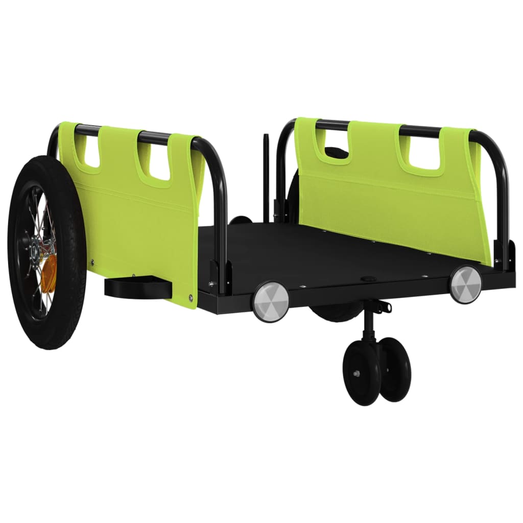 Vidaxl fietstrailer oxford stof en ijzer groen