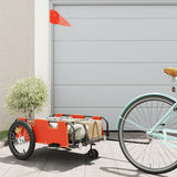 Vidaxl Bicycle Trailer Oxford Stof og Iron Orange