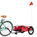 Vidaxl Bicycle Trailer Oxford stof og jernrød