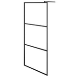 Vidaxl Walk-In Sprchová stěna s policí 80x195 cm esg-glas hliníková černá