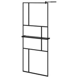 Vidaxl Walk-in-in tuš stena s polico 80x195 cm esg-Glas aluminijast črna