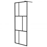 Vidaxl Walk-in-in tuš stena s polico 80x195 cm esg-Glas aluminijast črna