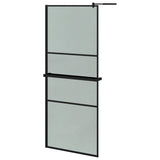 Vidaxl Walk-in-in tuš stena s polico 80x195 cm esg-Glas aluminijast črna