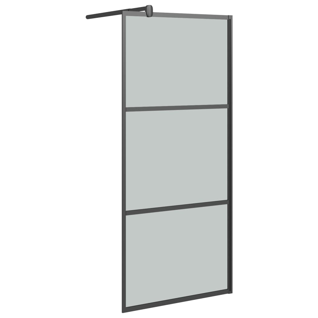 Vidaxl Walk-in-in tuš stena s polico 80x195 cm esg-Glas aluminijast črna