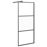 Vidaxl Walk-In Sprchová stěna s policí 90x195 cm esg-glas hliníková černá