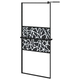 Vidaxl Walk-In Sprchová stěna s policí 90x195 cm esg-glas hliníková černá