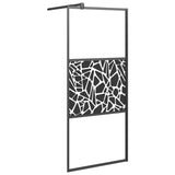 Vidaxl Walk-In Sprchová stěna s policí 90x195 cm esg-glas hliníková černá