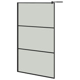 Vidaxl Walk-in shower wall with shelf 115x195 cm ESG-Glas Aluminum Black