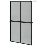 Vidaxl Walk-in shower wall with shelf 118x190 cm ESG-Glas Aluminum Black