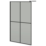 Vidaxl Walk-in shower wall with shelf 118x190 cm ESG-Glas Aluminum Black