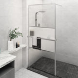 Vidaxl Walk-in shower wall with shelf 80x195 cm ESG-Glas aluminum chromium