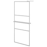 Vidaxl Walk-in shower wall with shelf 80x195 cm ESG-Glas aluminum chromium