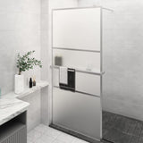 Vidaxl Walk-in shower wall with shelf 80x195 cm ESG-Glas aluminum chromium