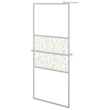 Vidaxl Walk-in shower wall with shelf 80x195 cm ESG-Glas aluminum chromium