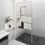 Vidaxl Walk-in shower wall with shelf 100x195 cm ESG-Glas Aluminum chromium