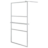 Vidaxl Walk-in shower wall with shelf 115x195 cm ESG-Glas aluminum chromium