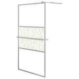 Vidaxl Walk-in shower wall with shelf 115x195 cm ESG-Glas aluminum chromium