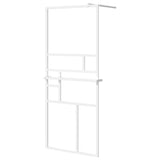 Vidaxl Walk-In Sprchová stěna s policí 90x195 cm esg-glas hliníková bílá