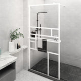 Vidaxl Walk-in shower wall with shelf 115x195 cm ESG-Glas aluminum white