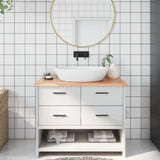 Vidaxl Washbasin Tabel 100x40x2 Behandlet solid træ lysebrun