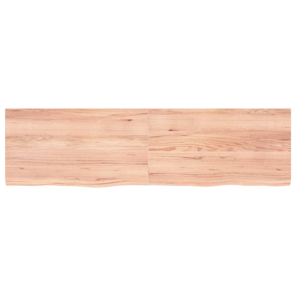 Vidaxl wastafelblad 180x50x(2-4) cm behandeld massief hout lichtbruin