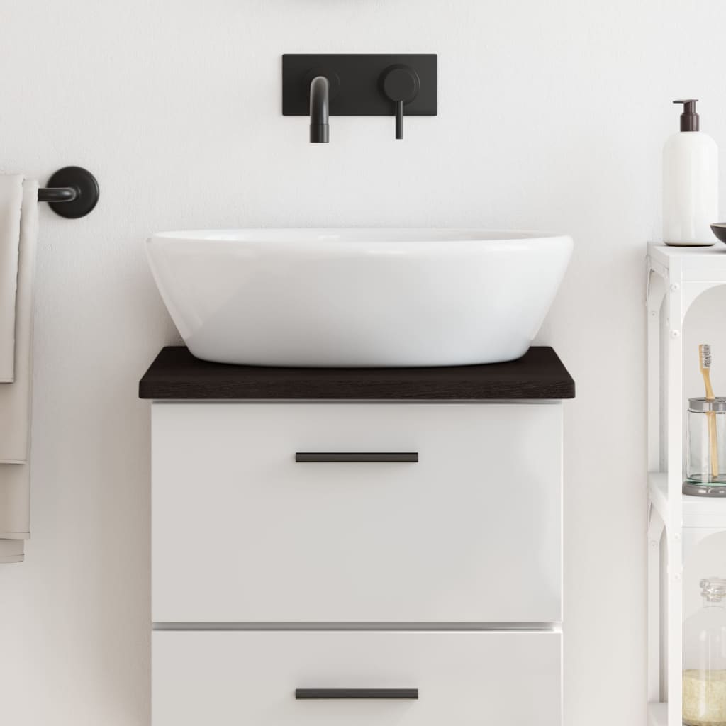 Vidaxl Washbasin Tabella 40x30x2 cm Trattato in legno massiccio marrone scuro