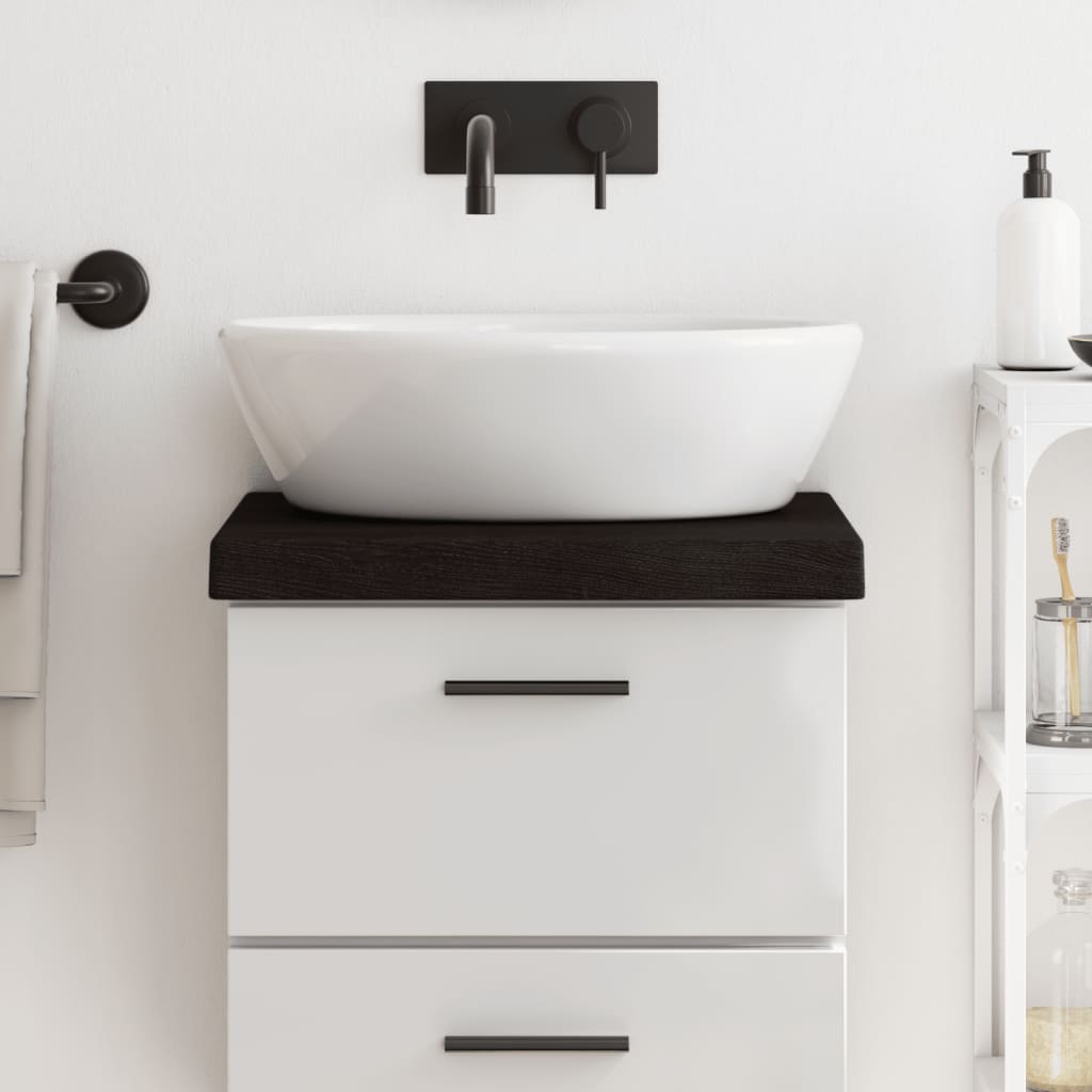 Vidaxl Washbasin Tabela 40x30x (2-6) cm, obdelana s trdnim lesom, temno rjava