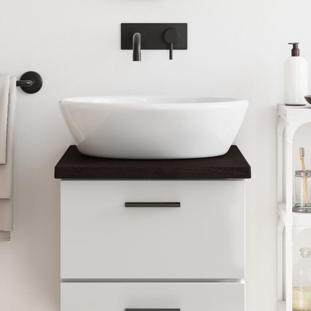 Vidaxl Washbasin Tabell 40x50x (2-4) cm behandlet massivtre mørkebrunt