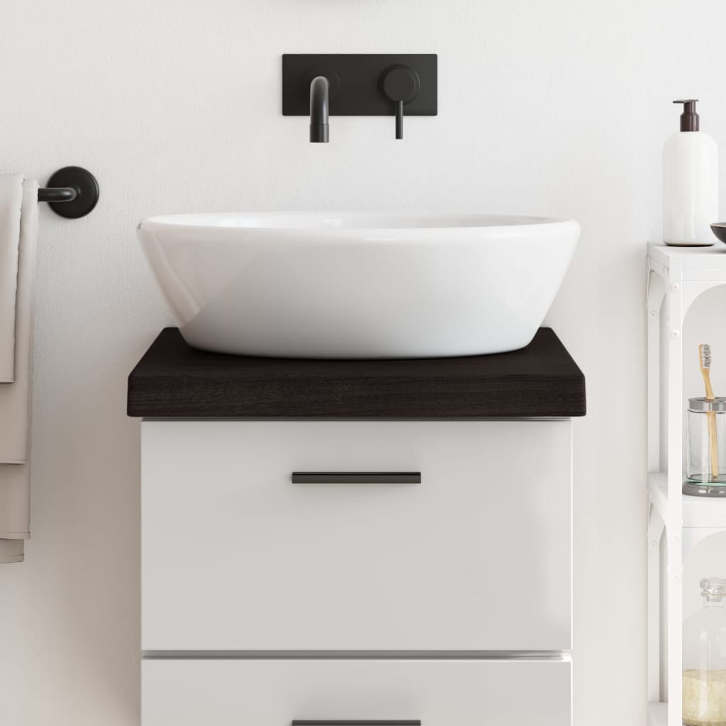 Vidaxl Washbasin Tabla 40x50x (2-6) CM Mada maciza tratada marrón oscuro