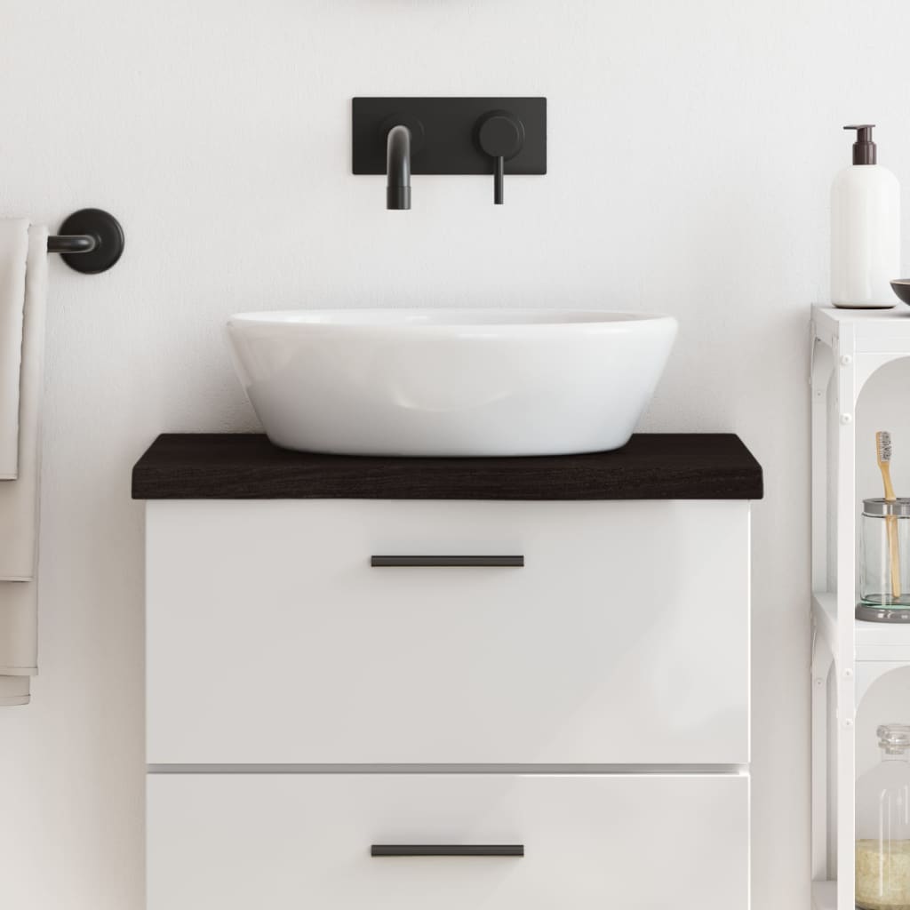 Vidaxl Washbasin Sheet 60x30x (2-4) cm behandlet massivt tre mørkebrunt