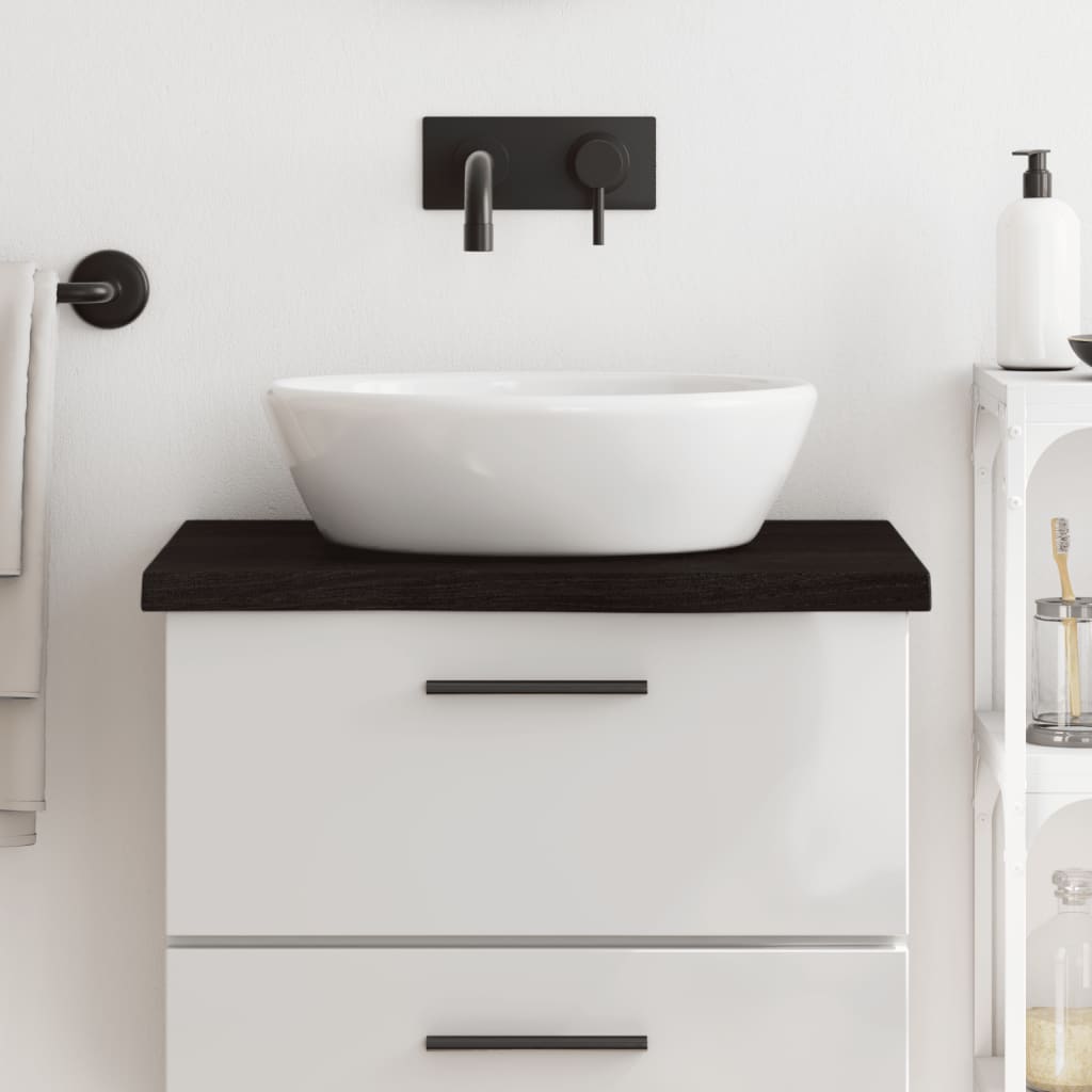 Vidaxl Washbasin Sheet 60x50x (2-4) CM Mada maciza tratada marrón oscuro