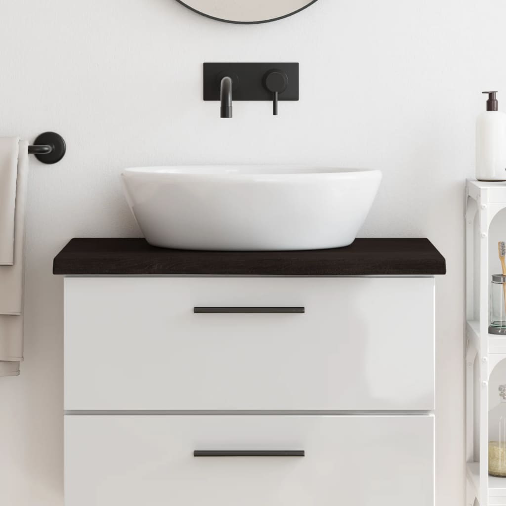 Vidaxl Washbasin Tabulka 80x30X (2-4) CM ošetřená z masivního dřeva tmavě hnědá