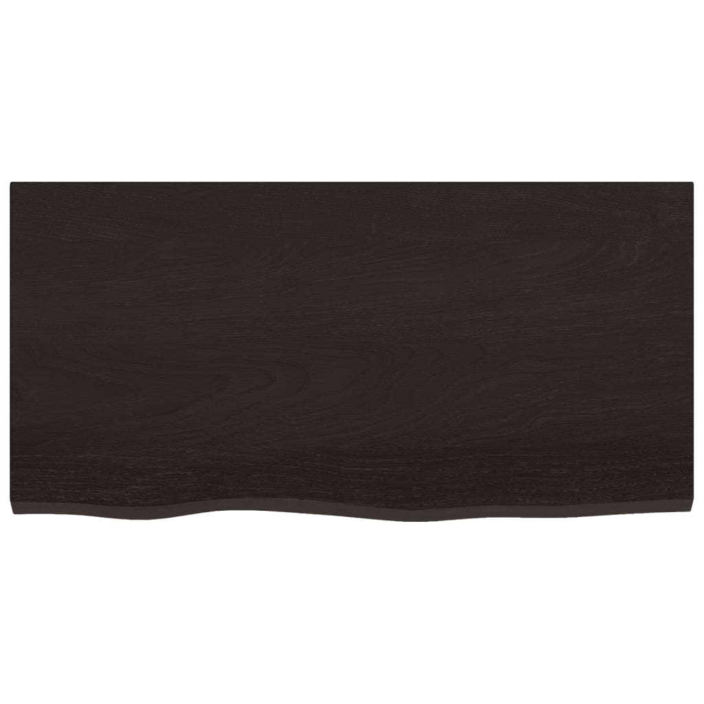 Tabla de barra de lavado de Vidaxl 80x40x2 cm de madera maciza tratada marrón oscuro