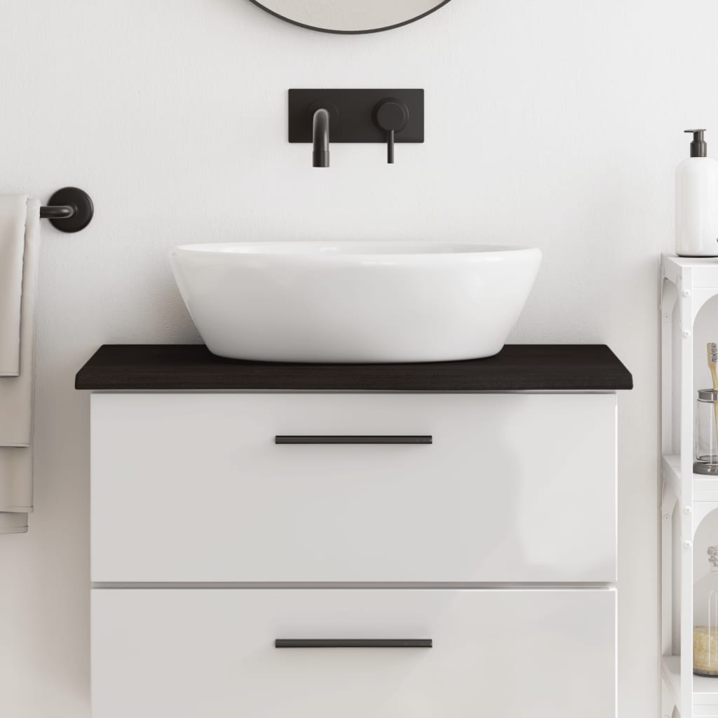 Vidaxl Washbasin Tabell 80x40x2 cm behandlet massivtre mørkebrunt