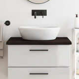 Vidaxl Washbasin Tabella 80x50x (2-4) cm Trattato in legno massiccio marrone scuro