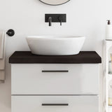 Vidaxl Washbasin Tabella 80x50x (2-6) cm Trattato in legno massiccio marrone scuro