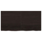 Vidaxl wastafelblad 120x60x(2-6) cm behandeld massief hout donkerbruin